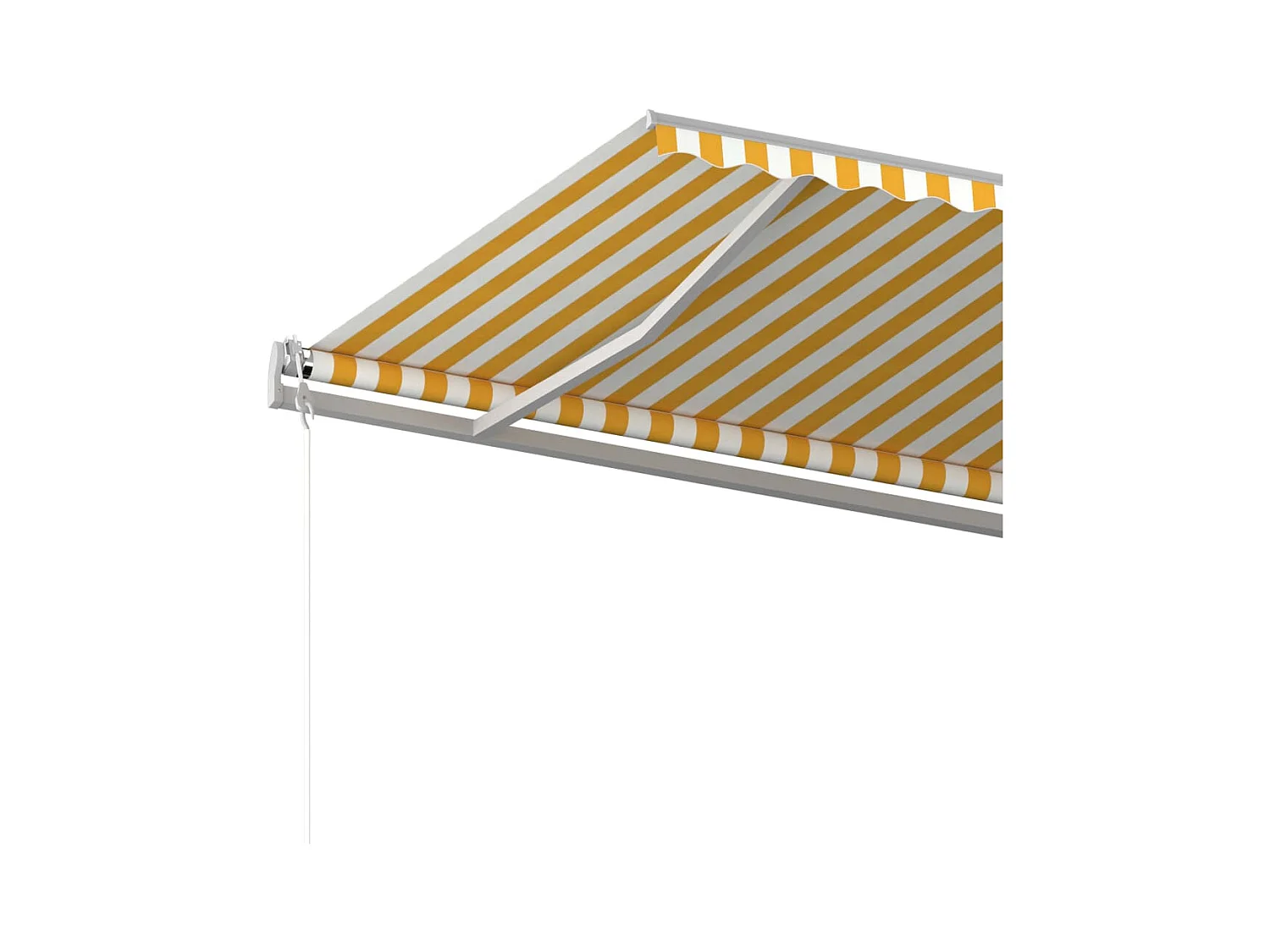 Auvent manuel rétractable avec poteaux 6x3 m Jaune et blanc