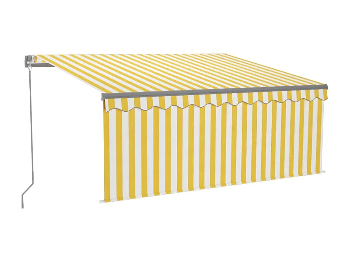 Auvent rétractable manuel store LED 3,5x2,5 m Jaune et blanc