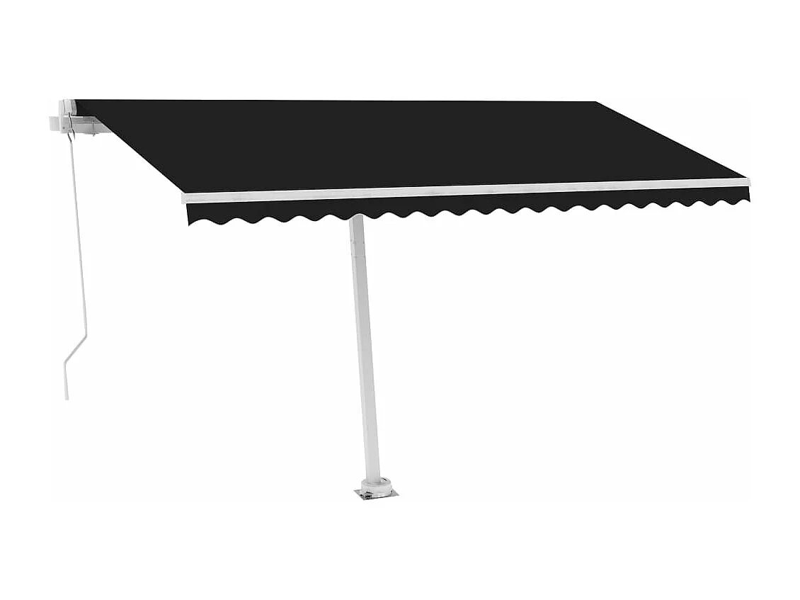 Auvent manuel rétractable avec LED 400x300 cm Anthracite