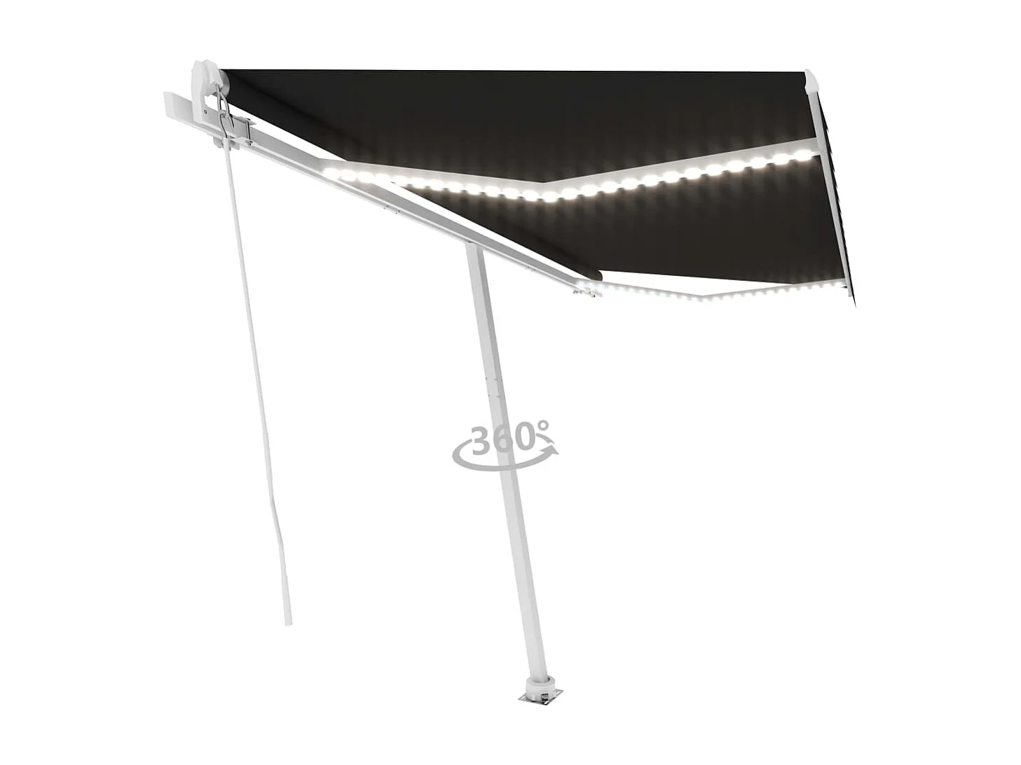 Auvent manuel rétractable avec LED 400x300 cm Anthracite