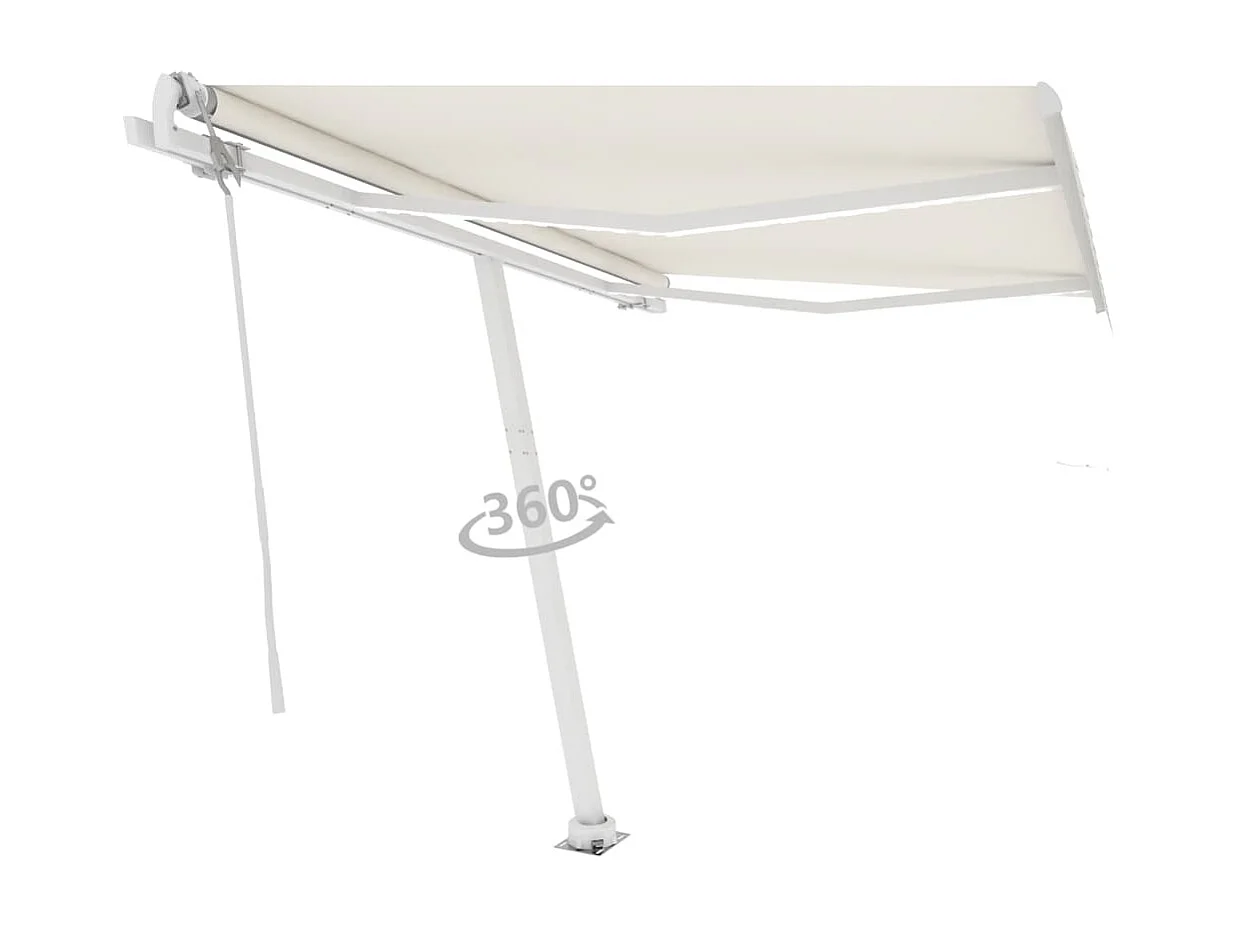 Auvent automatique avec capteur de vent et LED 300x250 cm Crème