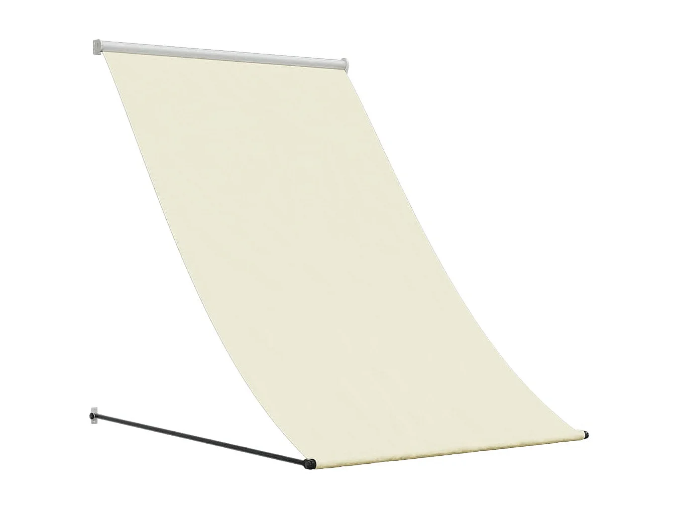 Auvent rétractable crème 100x150 m tissu et acier