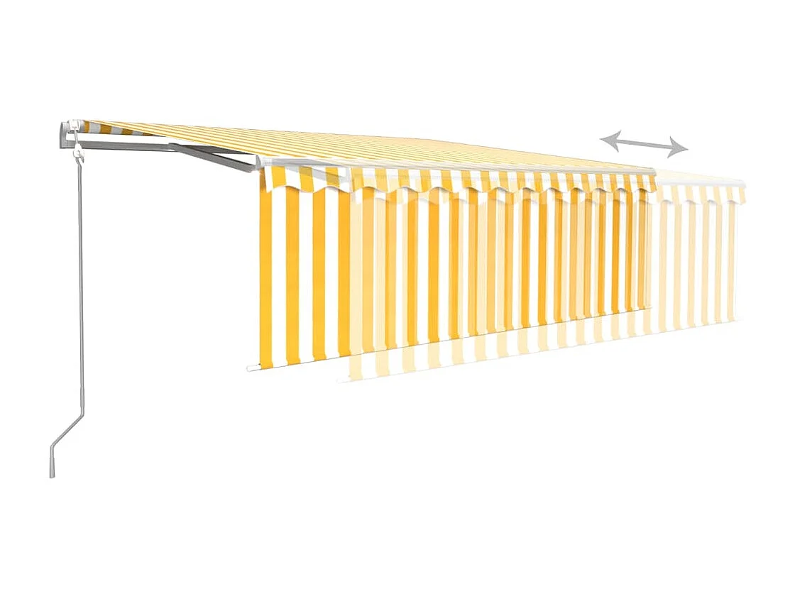 Tenda Retrattile Automatica con Parasole 4x3m Gialla Bianca