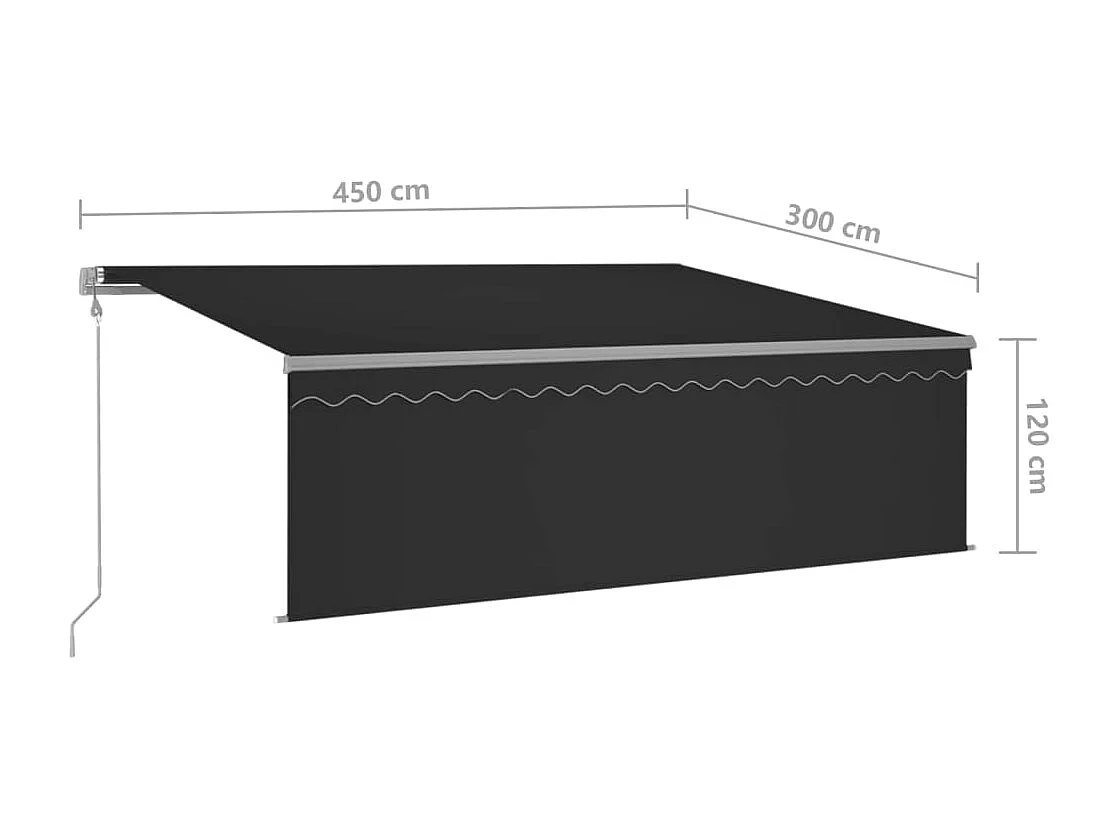 Tenda Sole Retrattile Automatica con Parasole 4,5x3m Antracite