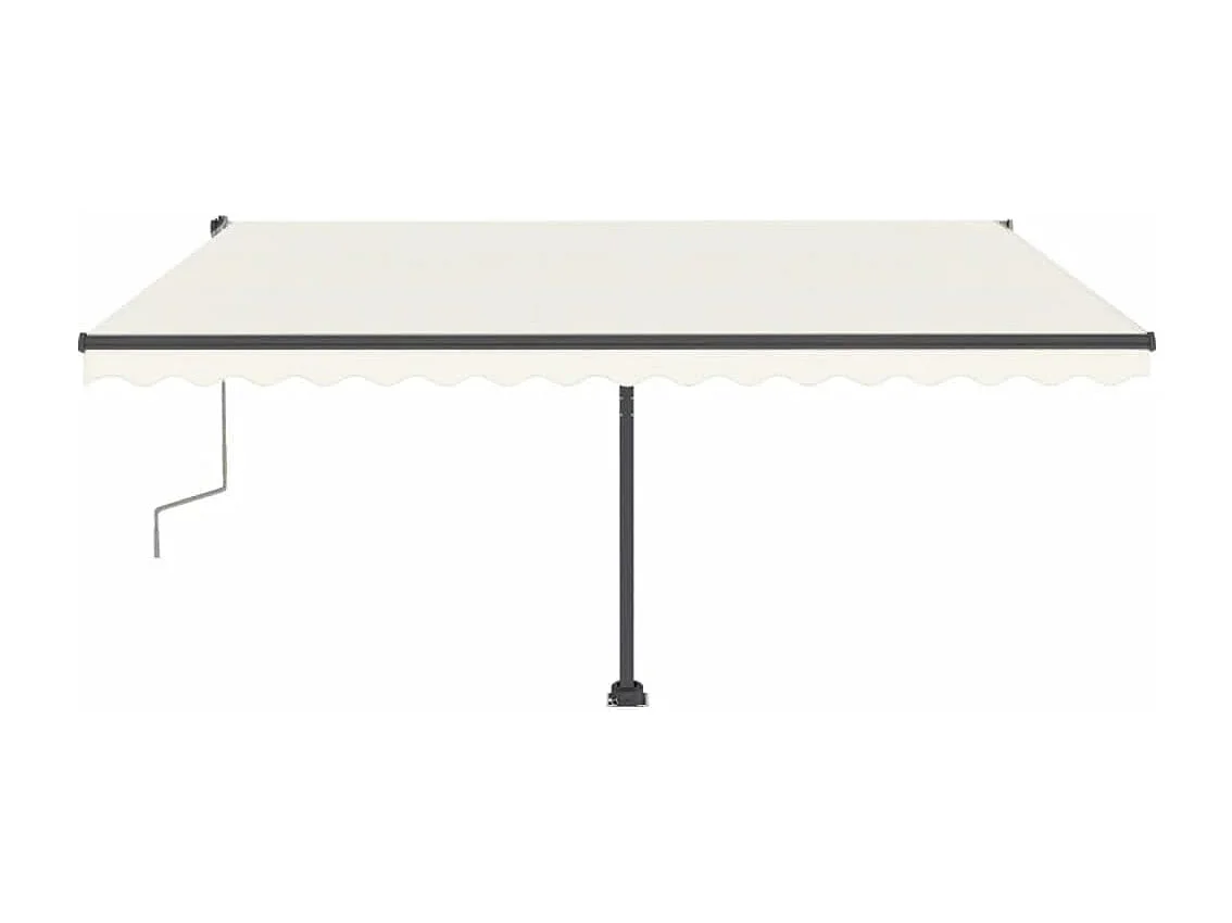 Tenda da Sole Retrattile Manuale con LED 400x300 cm Crema