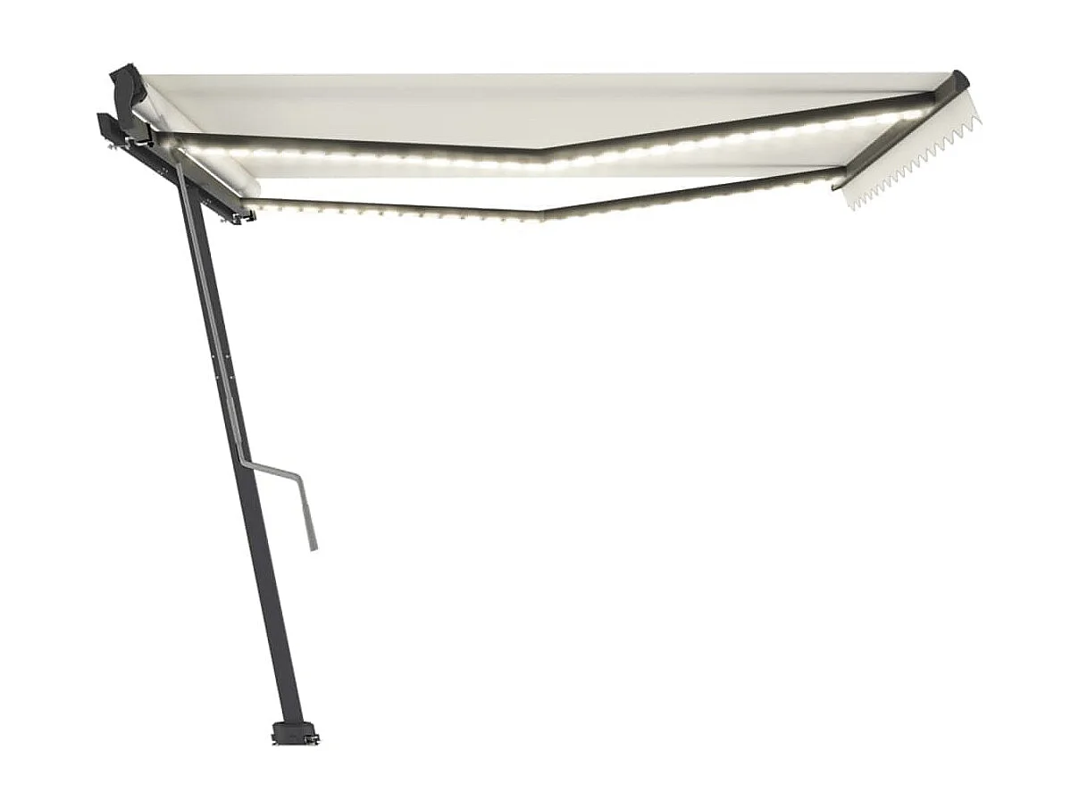 Tenda da Sole Retrattile Manuale con LED 400x300 cm Crema