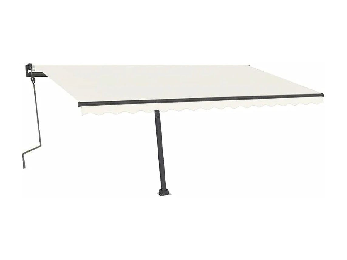 Tenda da Sole Retrattile Manuale con LED 400x300 cm Crema