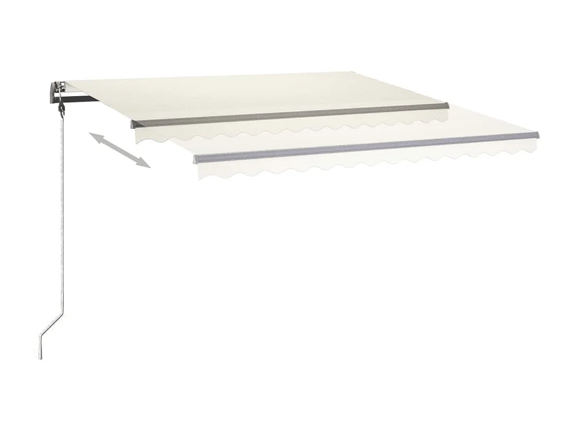 Tenda da Sole Retrattile Manuale con LED 400x300 cm Crema
