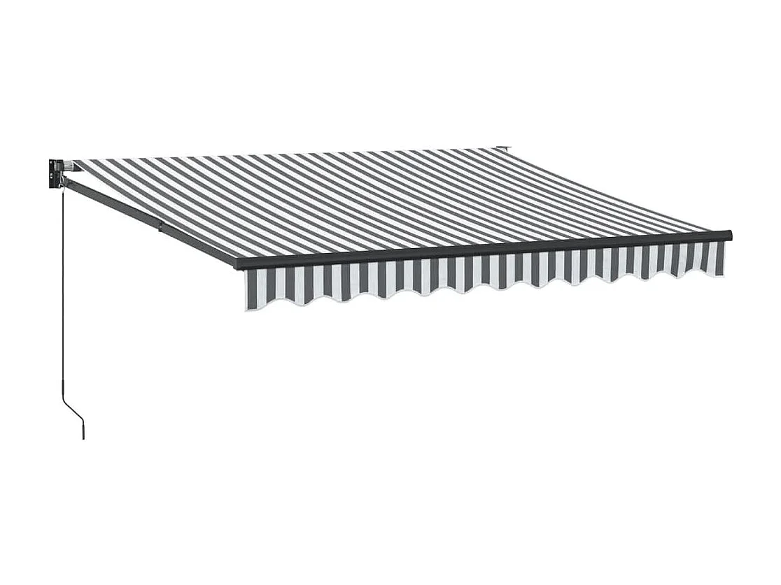 Luifel uittrekbaar 3x2,5 m stof en aluminium antraciet en wit