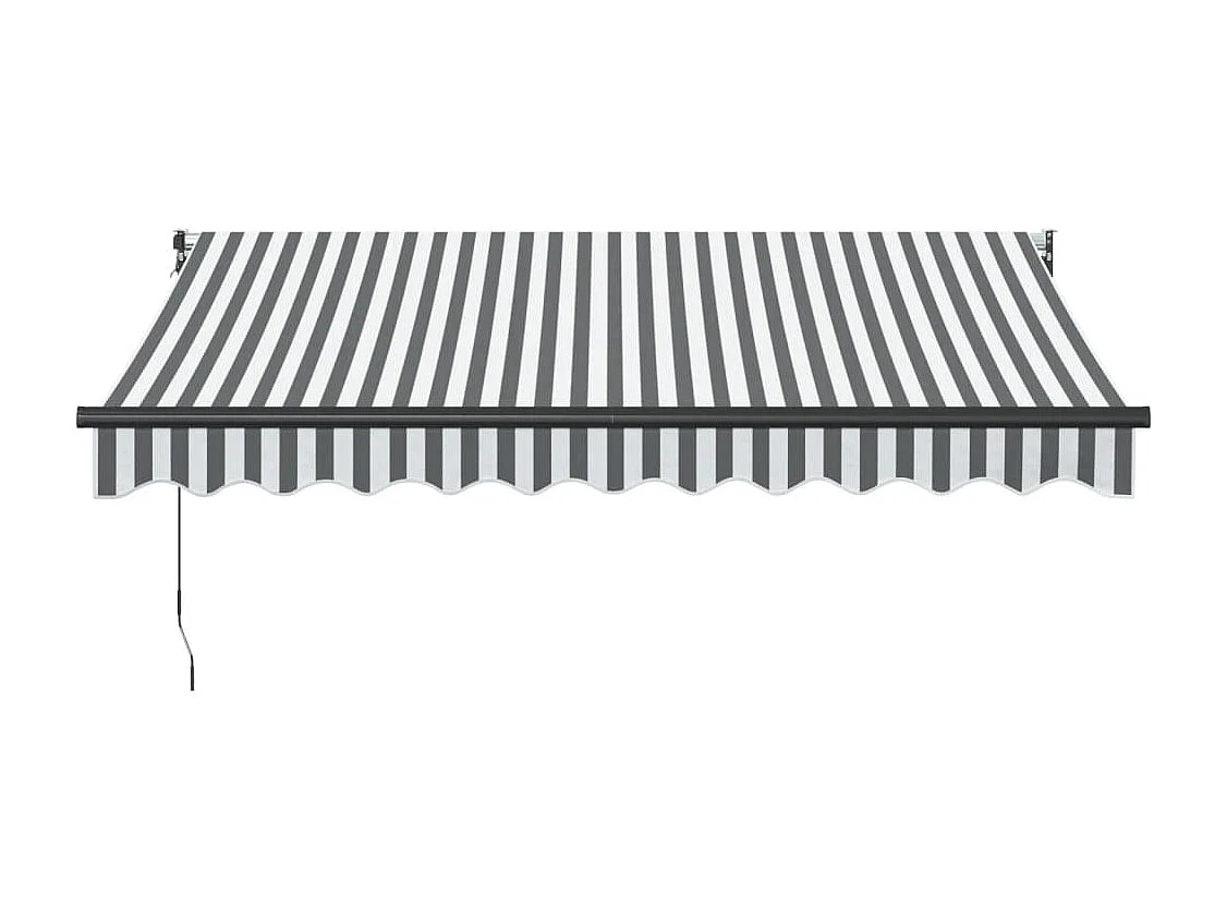 Luifel uittrekbaar 3x2,5 m stof en aluminium antraciet en wit