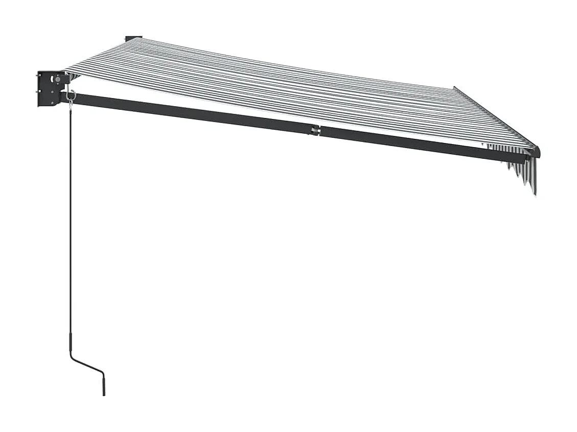 Luifel uittrekbaar 3x2,5 m stof en aluminium antraciet en wit