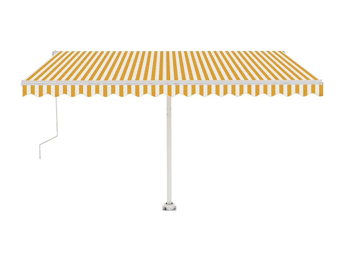 Auvent automatique capteur de vent/LED 400x350cm Jaune et blanc