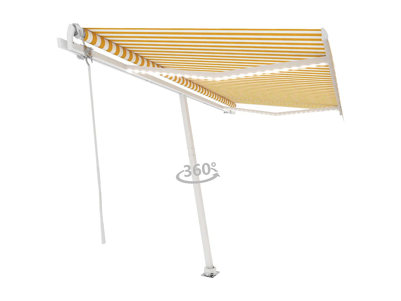 Auvent automatique capteur de vent/LED 400x350cm Jaune et blanc