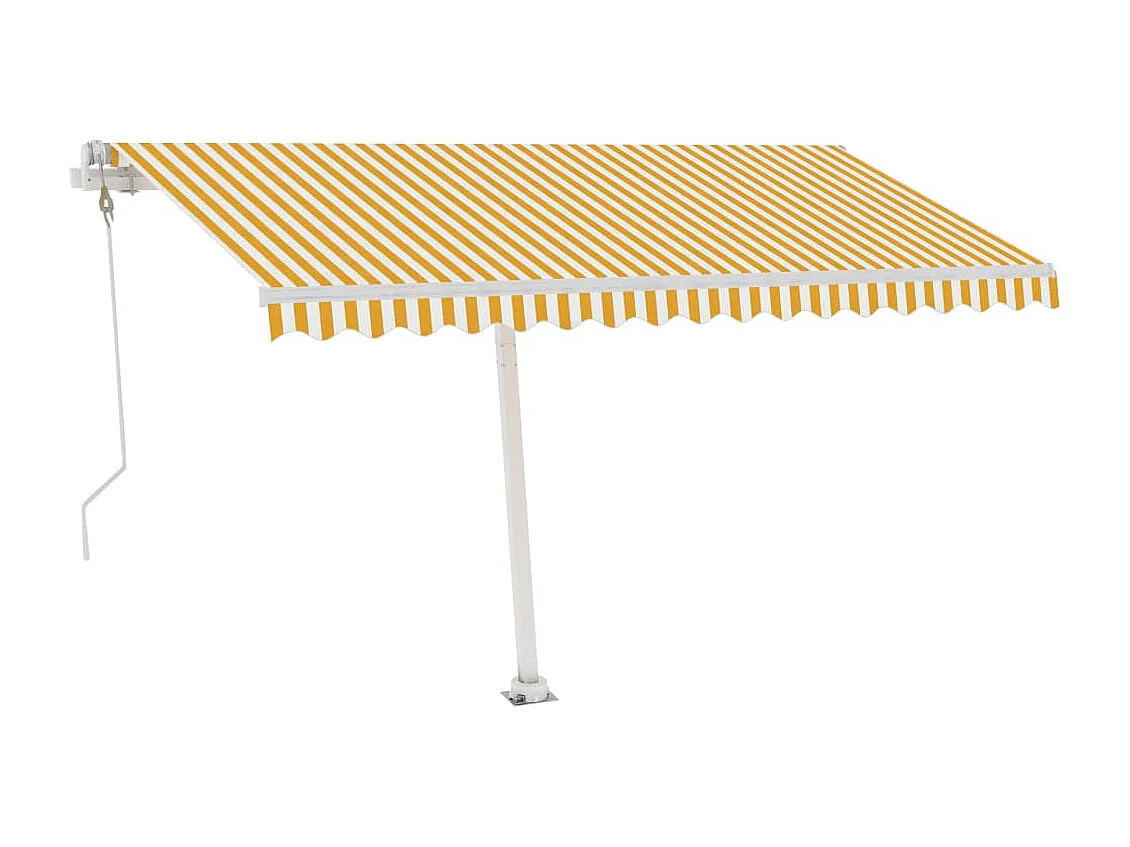 Auvent automatique capteur de vent/LED 400x350cm Jaune et blanc