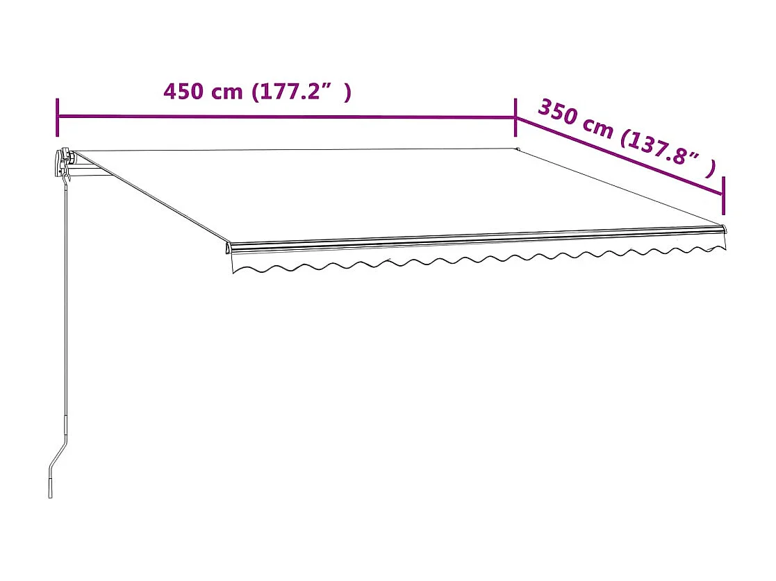 Toldo retrátil automático 450x350 cm antracite