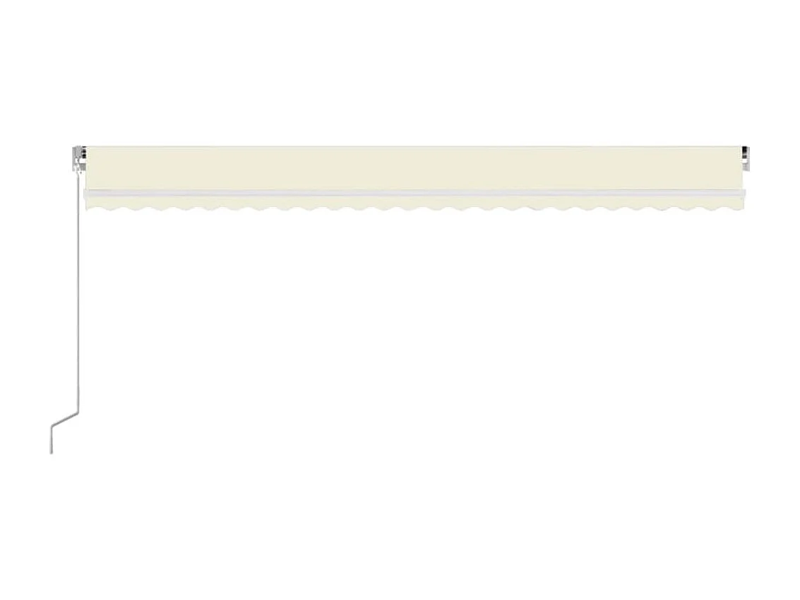 Auvent manuel rétractable avec LED 600x300 cm Crème