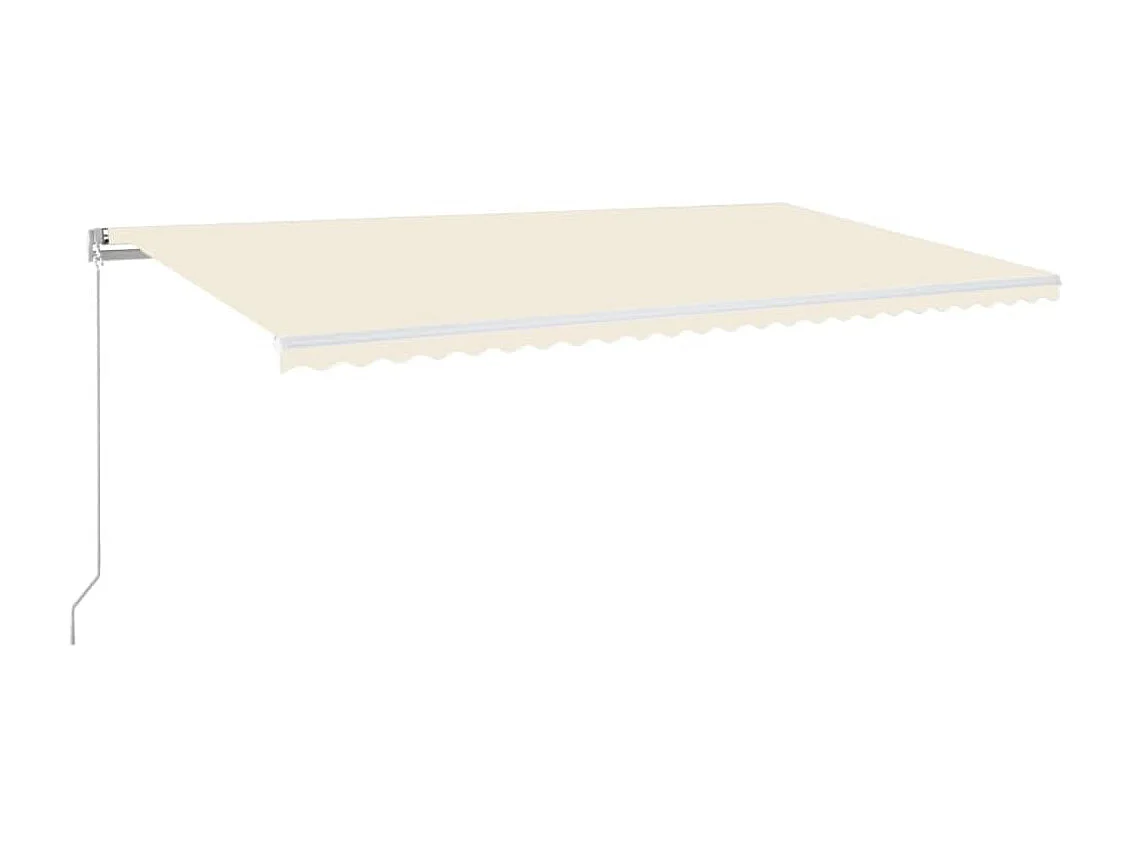 Tenda da Sole Retrattile Manuale con LED 600x300 cm Crema