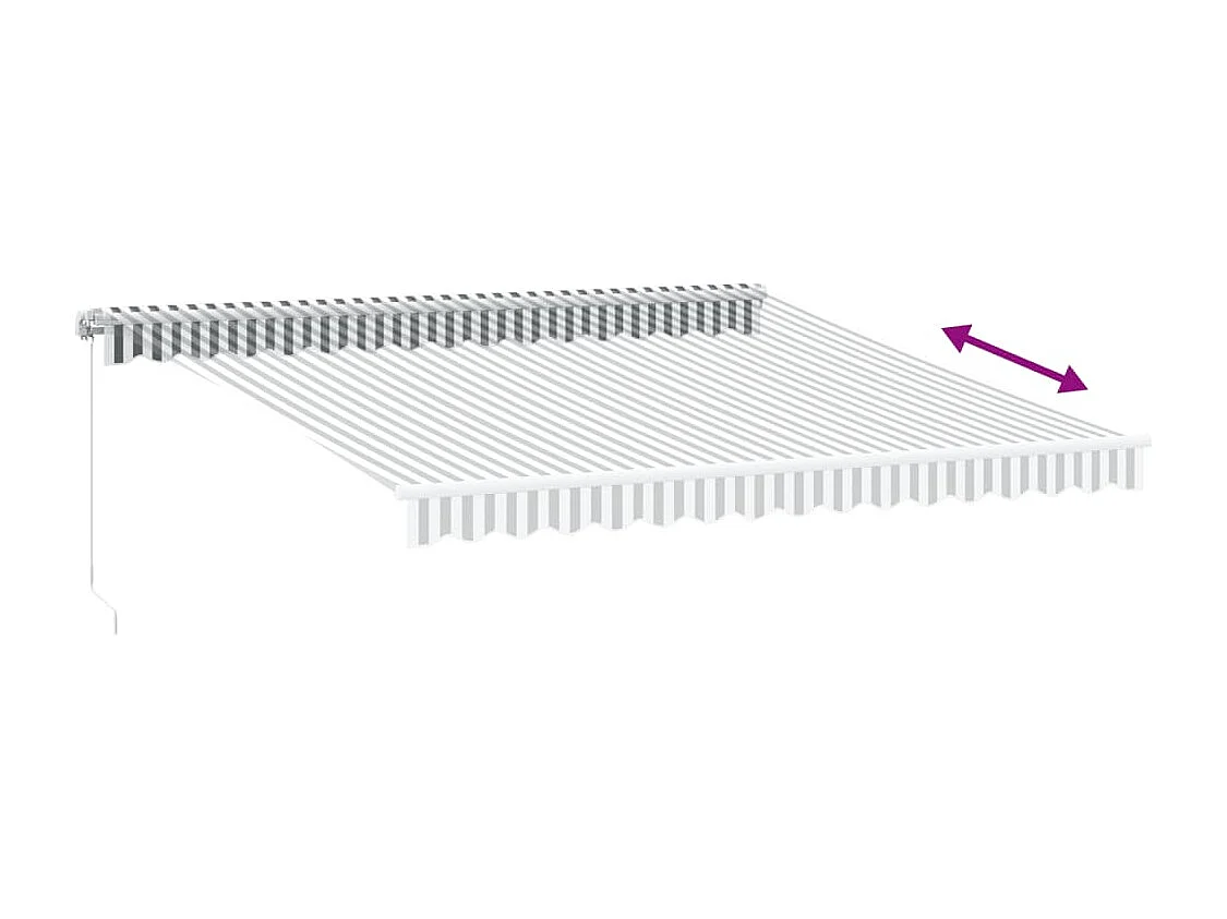 Tenda da Sole Retrattile Manuale Antracite e Bianco 400x350 cm