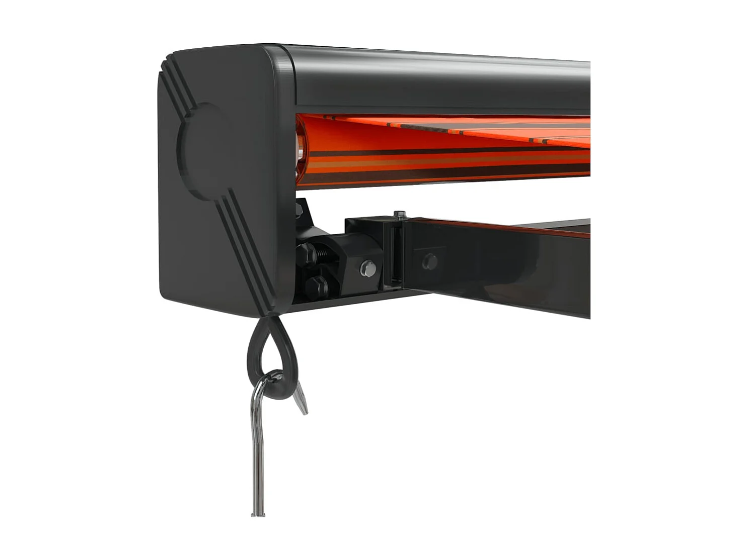 Toldo retrátil 3x2,5 m tecido e alumínio laranja e castanho