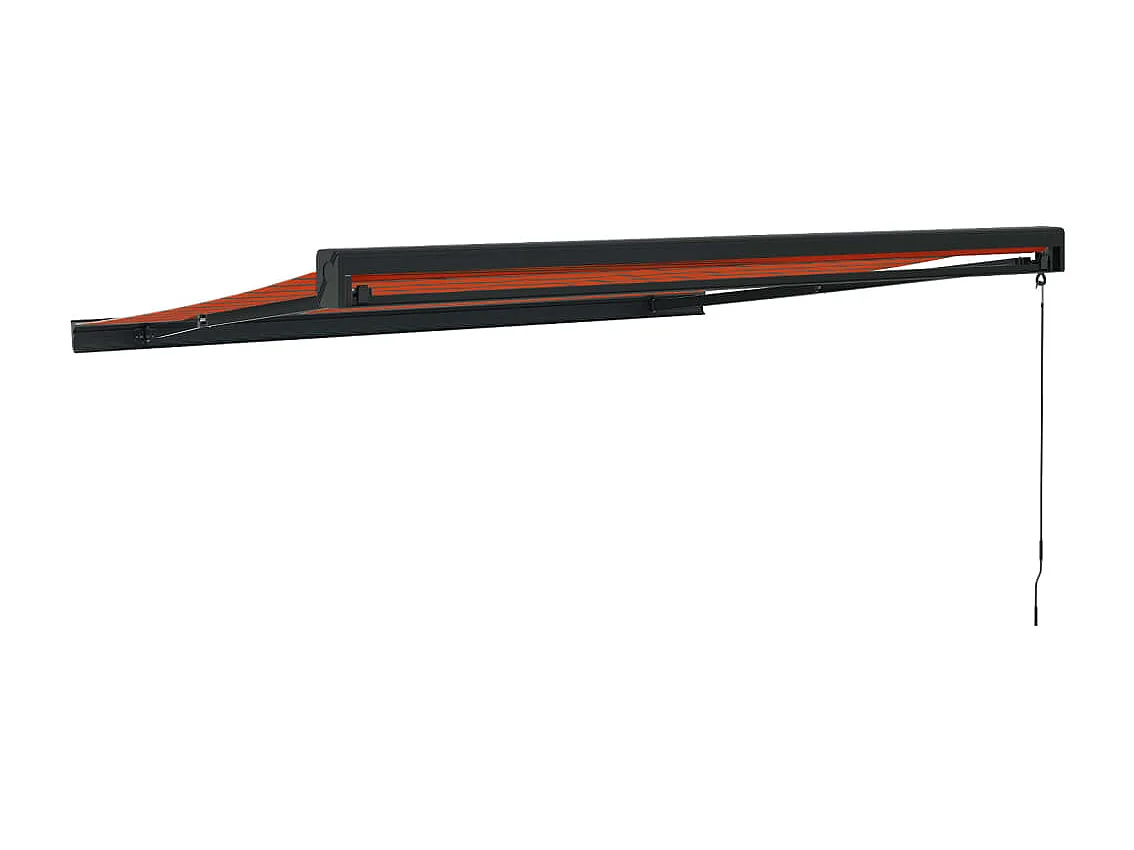 Markise Einziehbar Orange und Braun 3x2,5 m Stoff und Aluminium