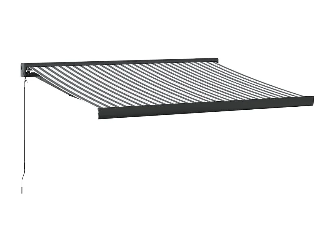 Toldo retrátil 3x2,5 m tecido e alumínio antracite e branco