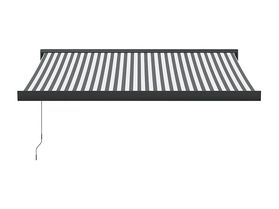 Toldo retrátil 3x2,5 m tecido e alumínio antracite e branco