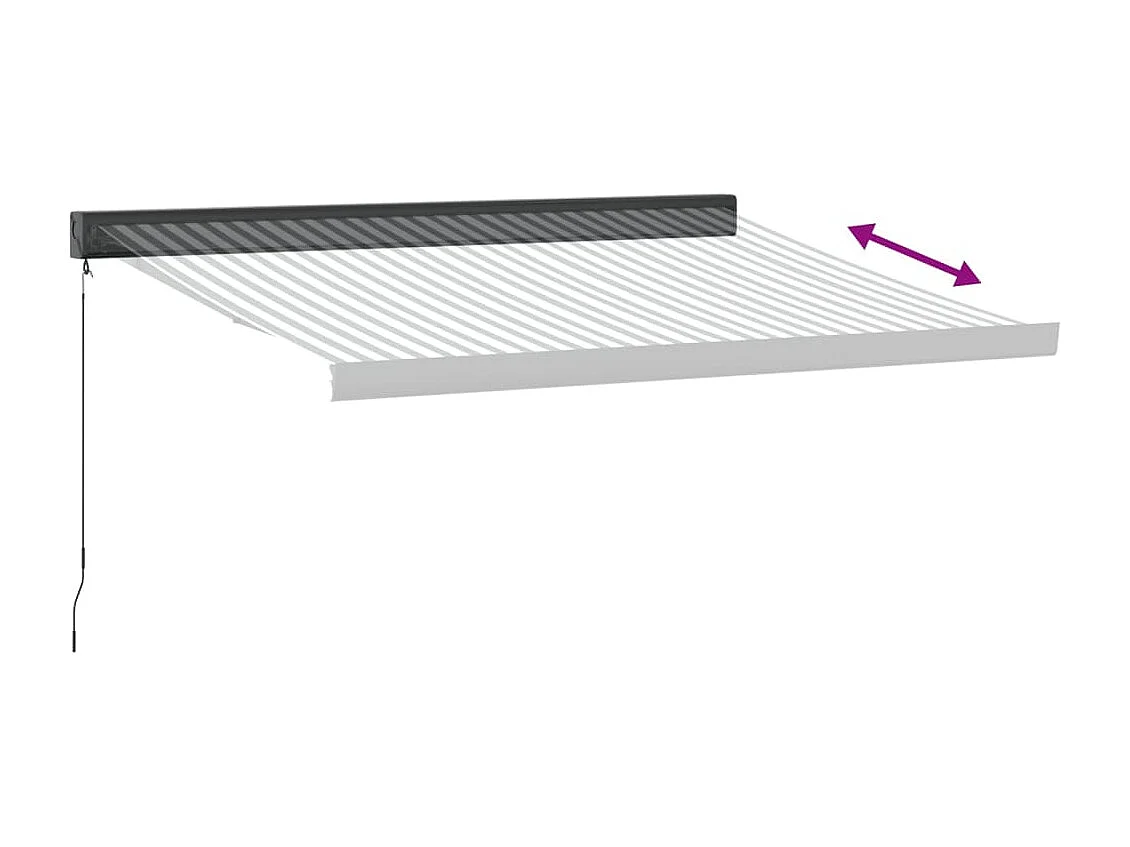 Toldo retrátil 3x2,5 m tecido e alumínio antracite e branco