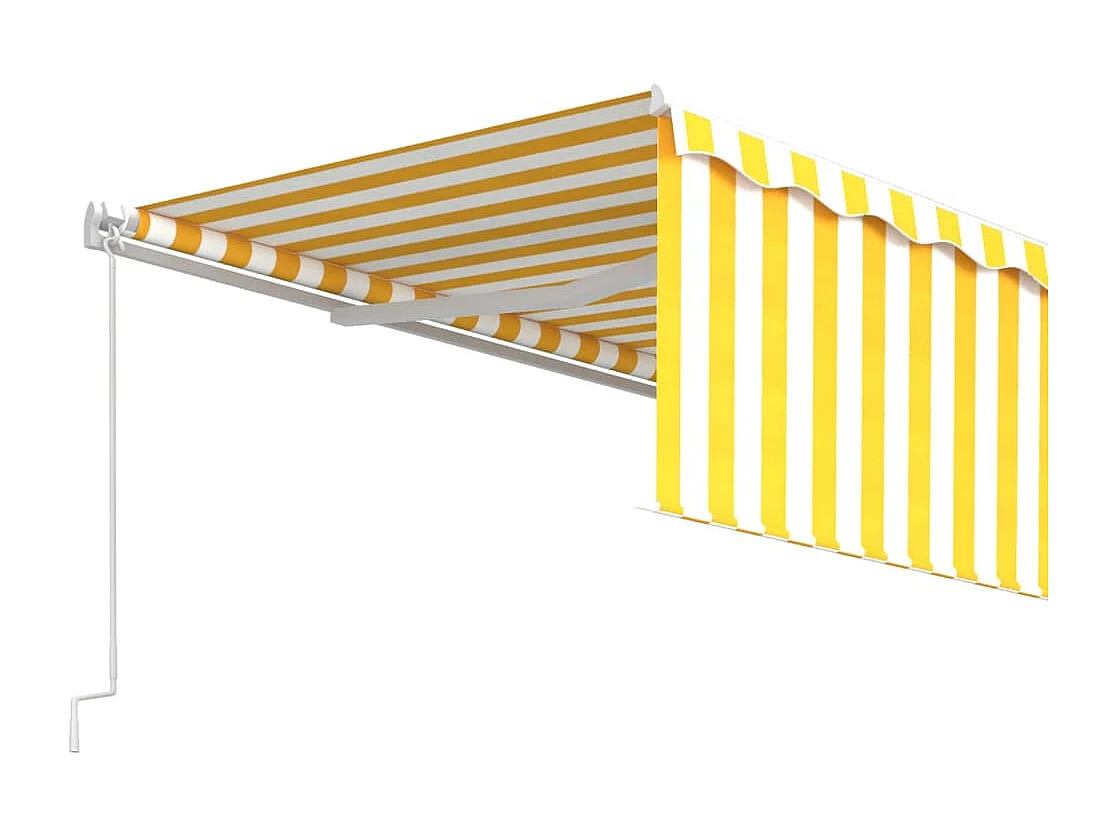 Toldo retrátil manual com estore 5x3 m amarelo e branco