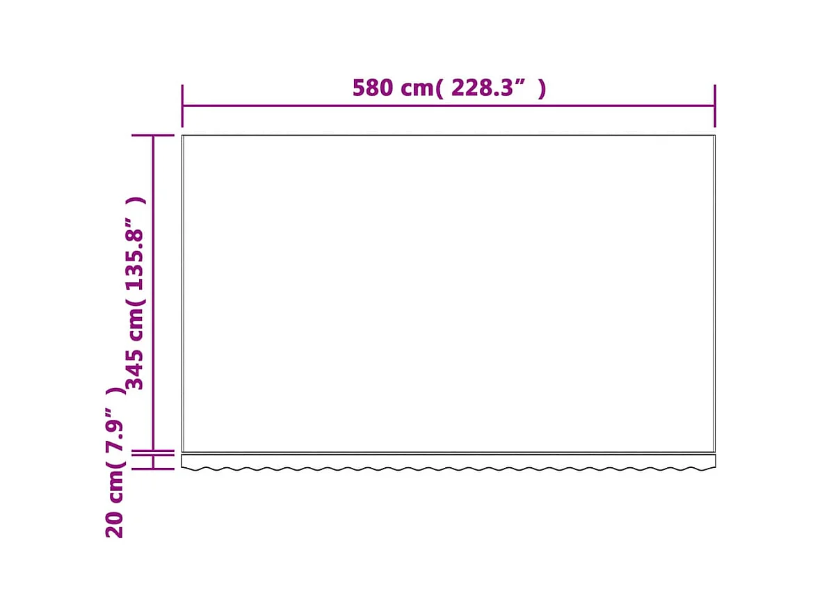 Tessuto di Ricambio per Tenda Strisce Multicolore 6x3,5 m