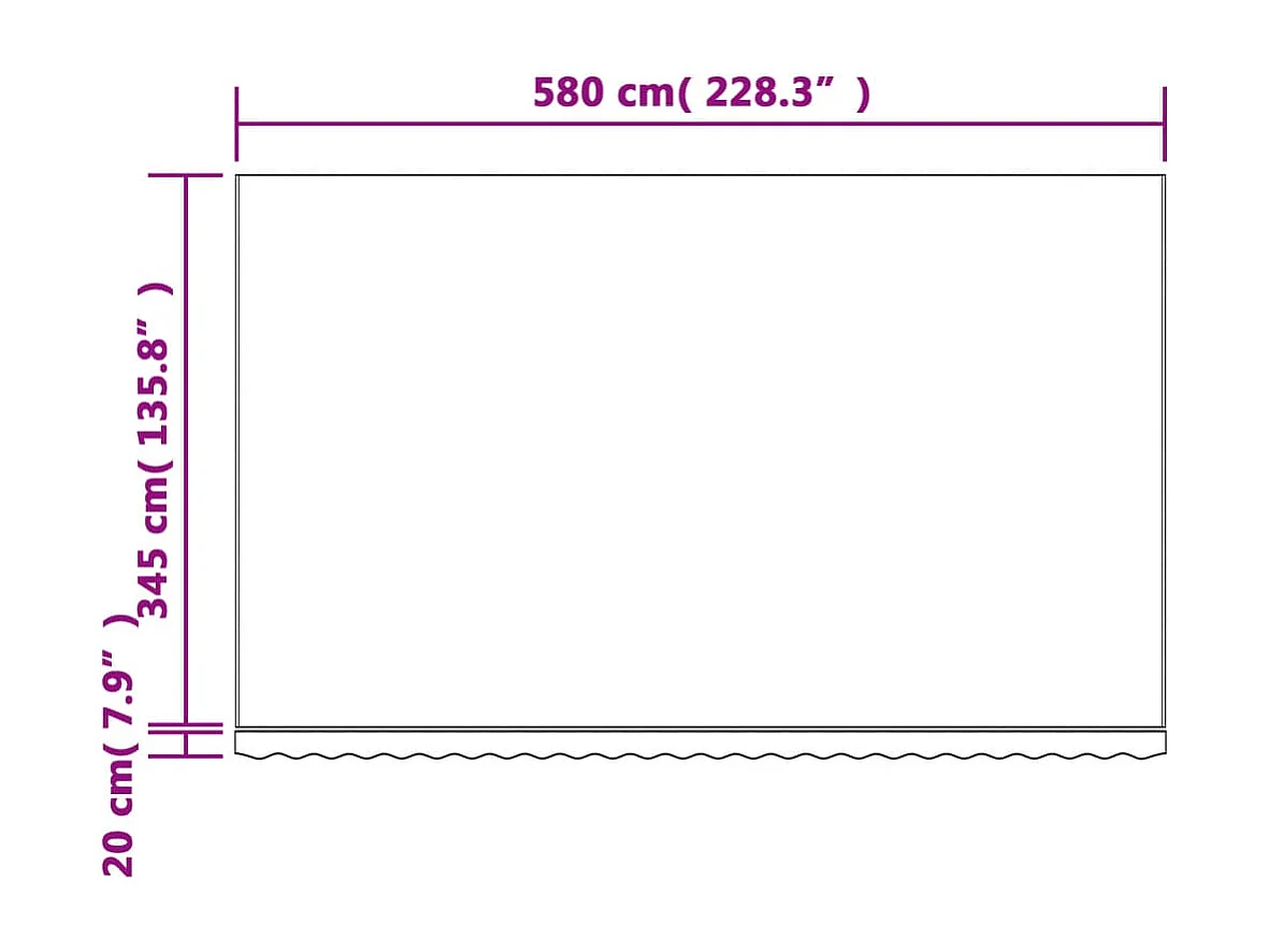 Tessuto di Ricambio per Tenda Strisce Multicolore 6x3,5 m