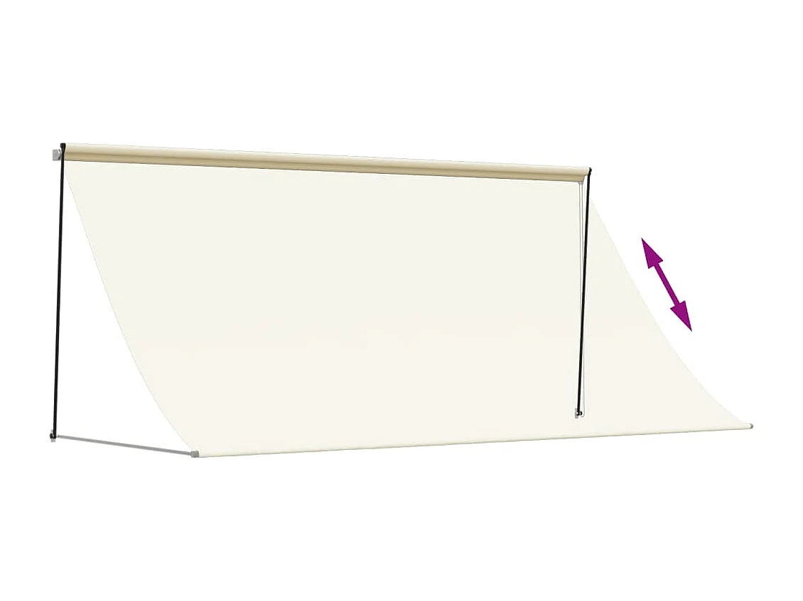 Tenda da Sole Retrattile Crema 300x150 cm in Tessuto e Acciaio