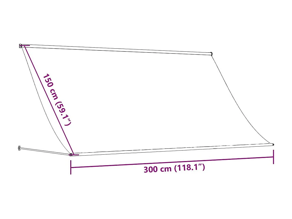 Tenda da Sole Retrattile Crema 300x150 cm in Tessuto e Acciaio