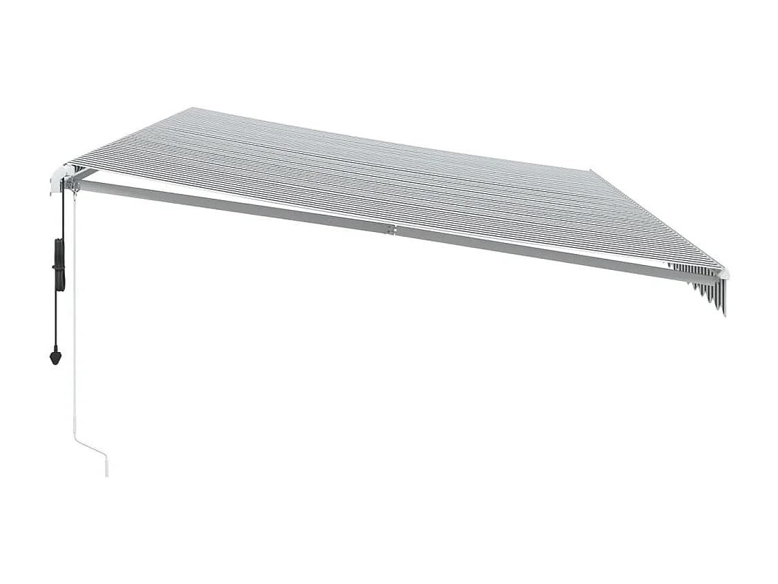 Tenda Retrattile Automatica LED Antracite e Bianco 600x300 cm