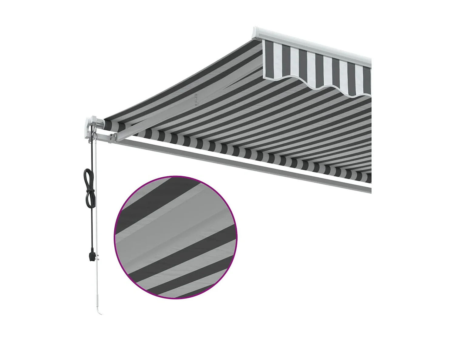 Auvent rétractable automatique anthracite et blanc 450x300 cm