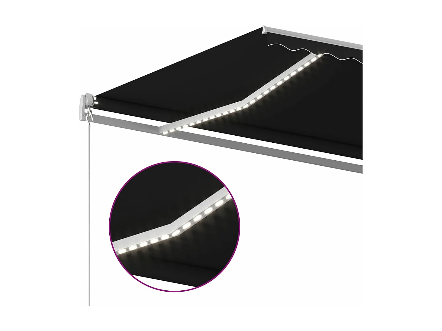 Tenda Automatica con Sensore Vento e LED 4x3,5 m Antracite