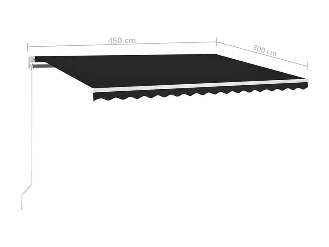 Luifel automatisch met LED en windsensor 450x300 cm antraciet