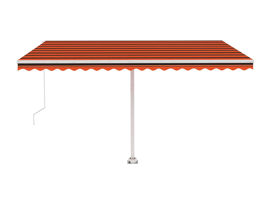 Auvent manuel rétractable avec LED 400x350 cm Orange et marron