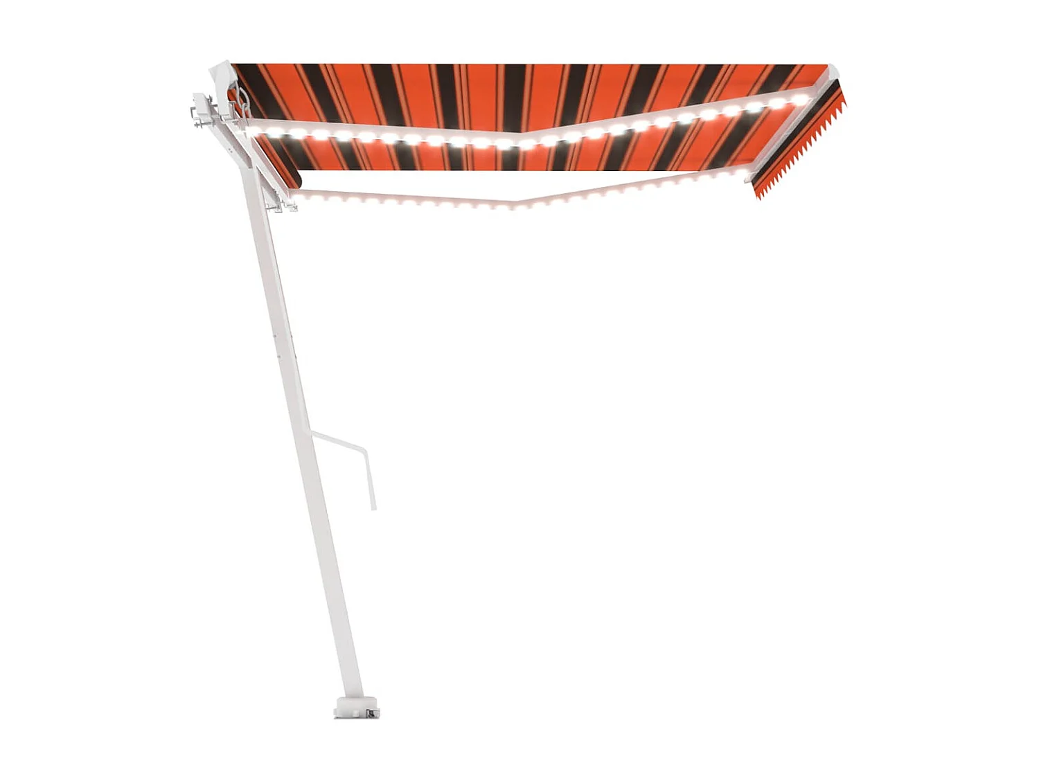 Auvent manuel rétractable avec LED 400x350 cm Orange et marron