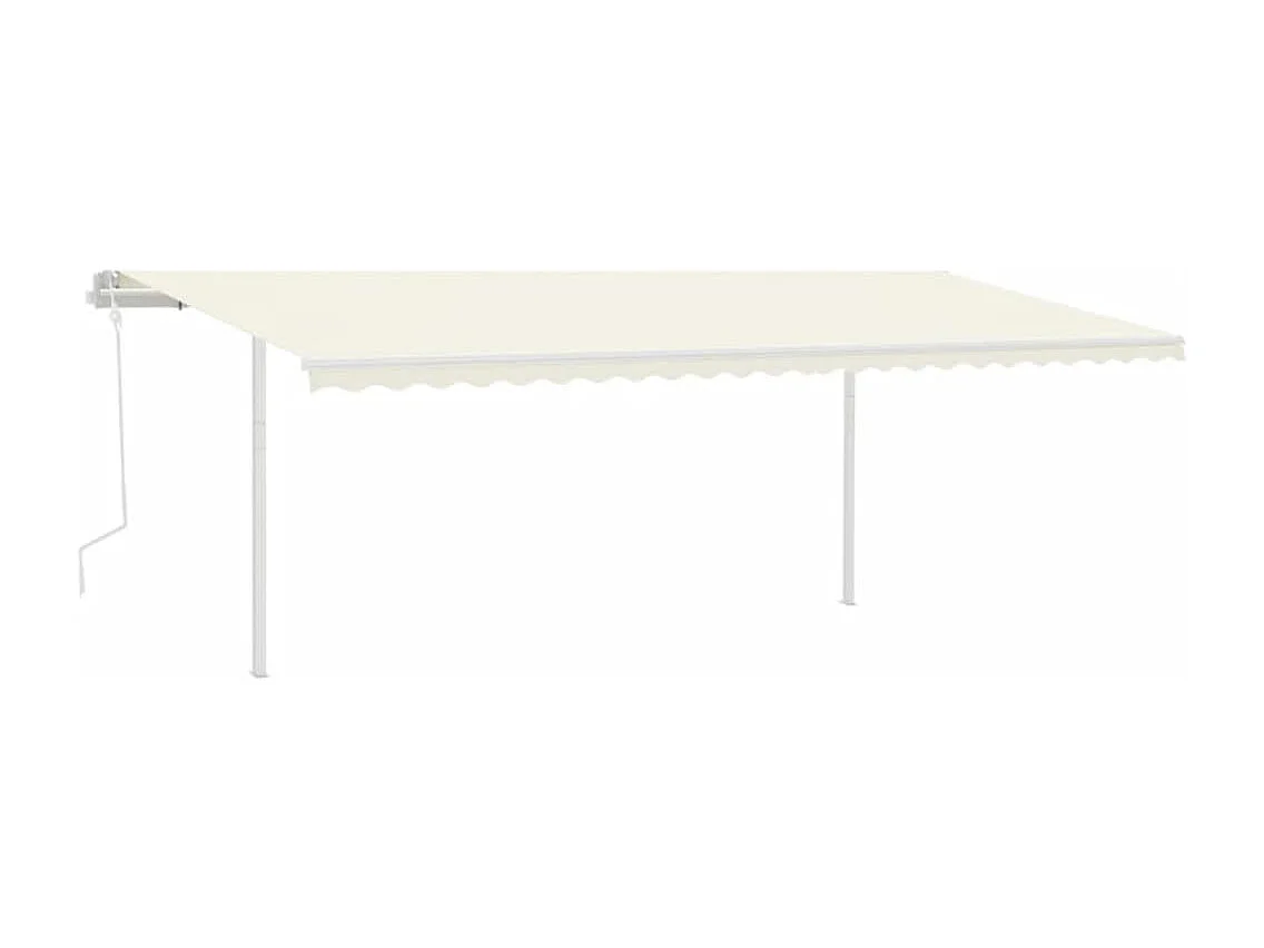 Tenda da Sole Retrattile Manuale con Pali 6x3m Crema