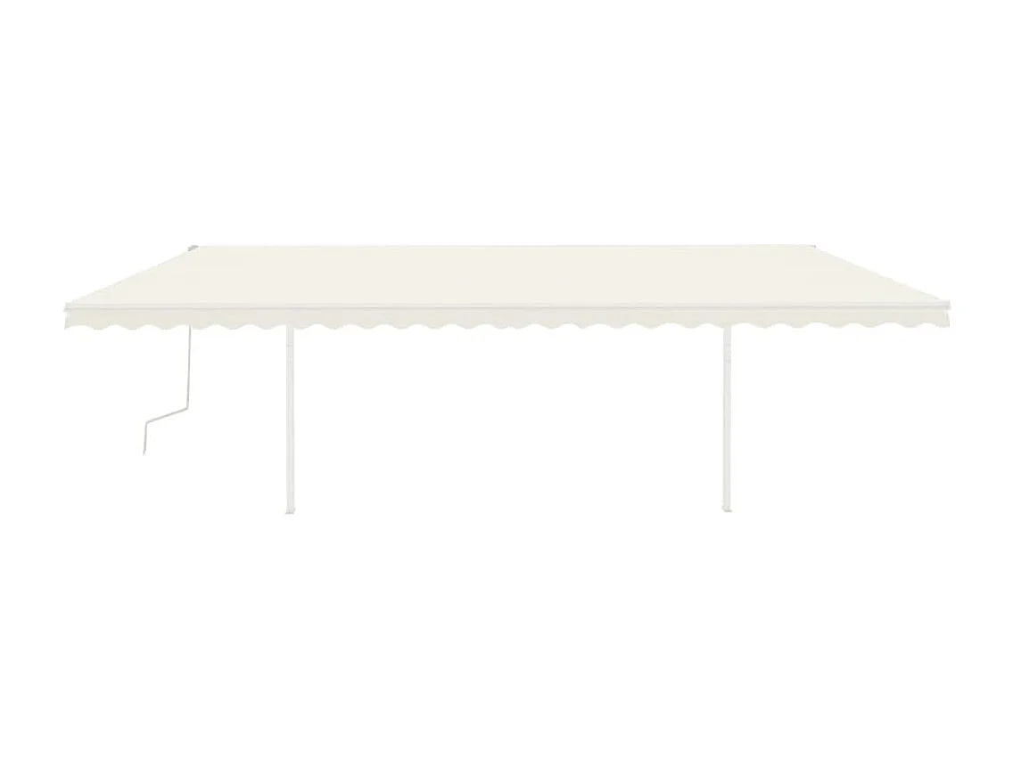 Tenda da Sole Retrattile Manuale con Pali 6x3m Crema