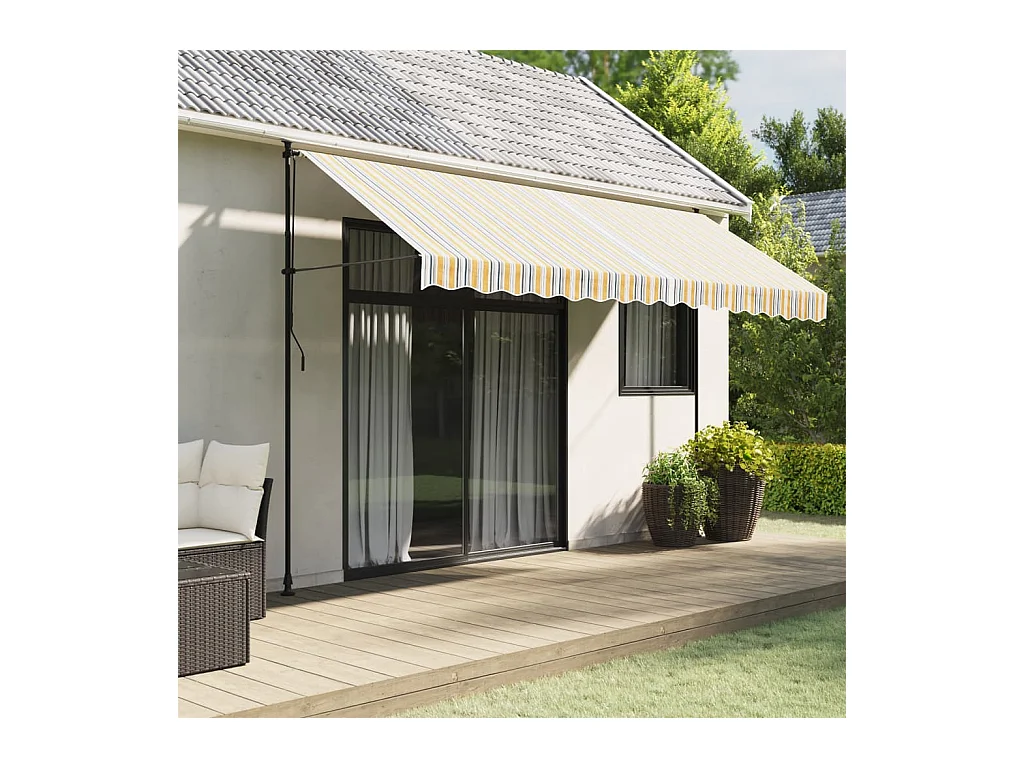Tessuto di Ricambio per Tenda Strisce Multicolore 4x3 m