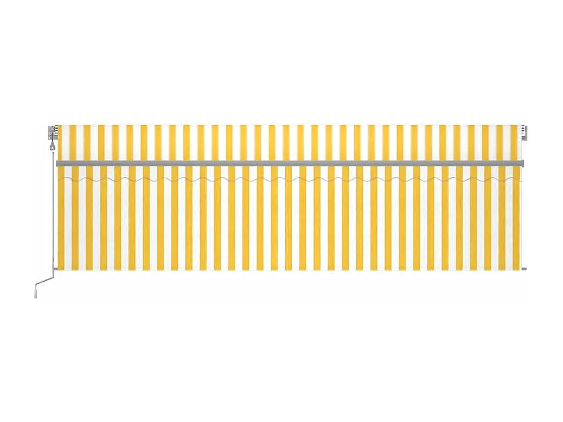 Auvent rétractable automatique avec store 5x3 m Jaune et blanc