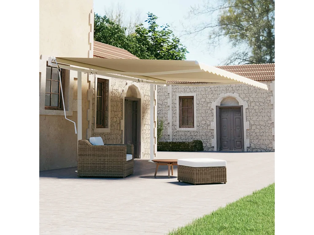 Jeu de poteaux d'auvent blanc 600x245 cm fer