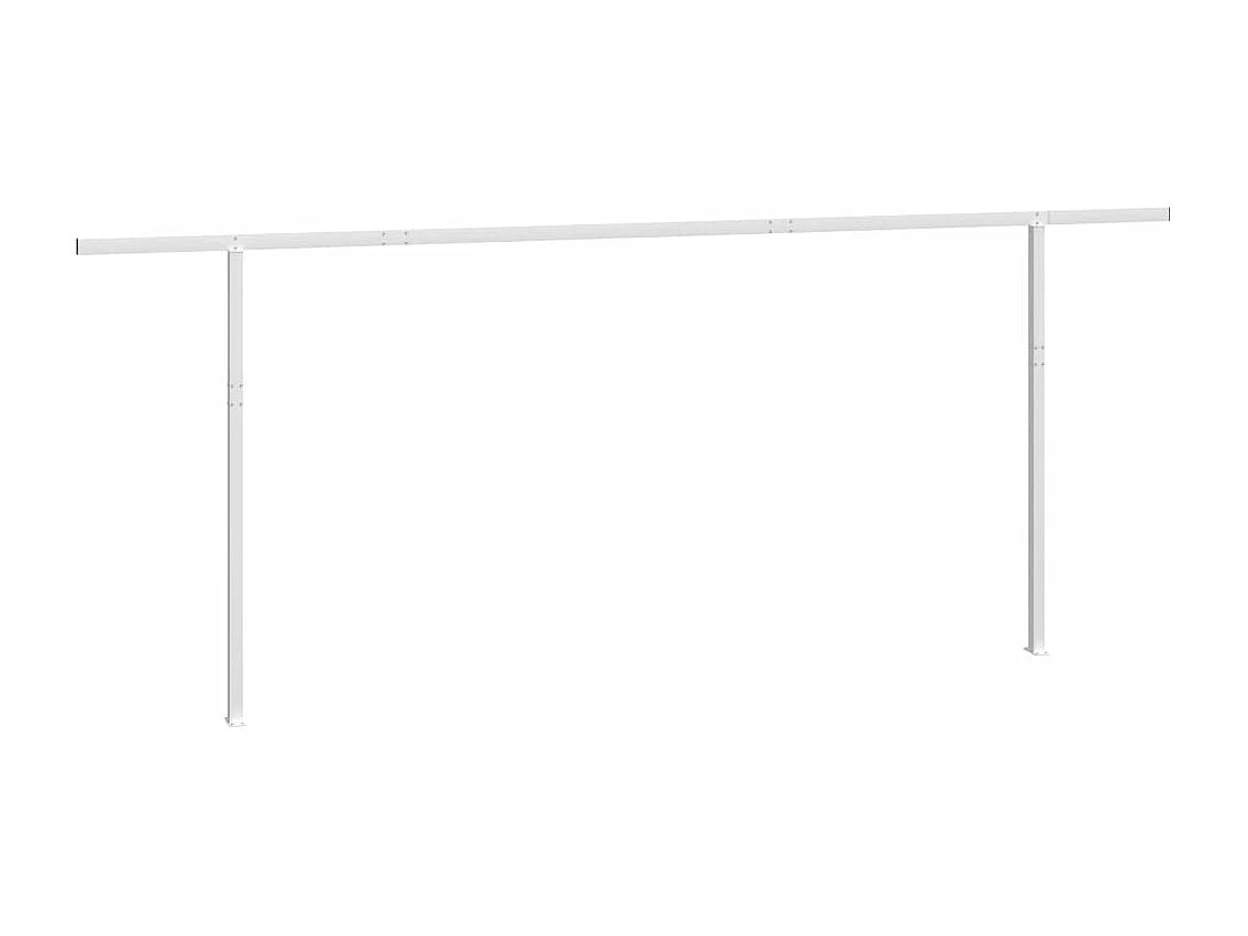 Jeu de poteaux d'auvent blanc 600x245 cm fer