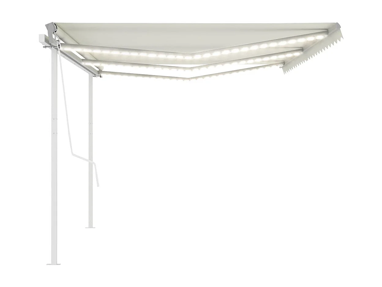 Tenda da Sole Automatica con Sensore Vento e LED 6x3 m Crema