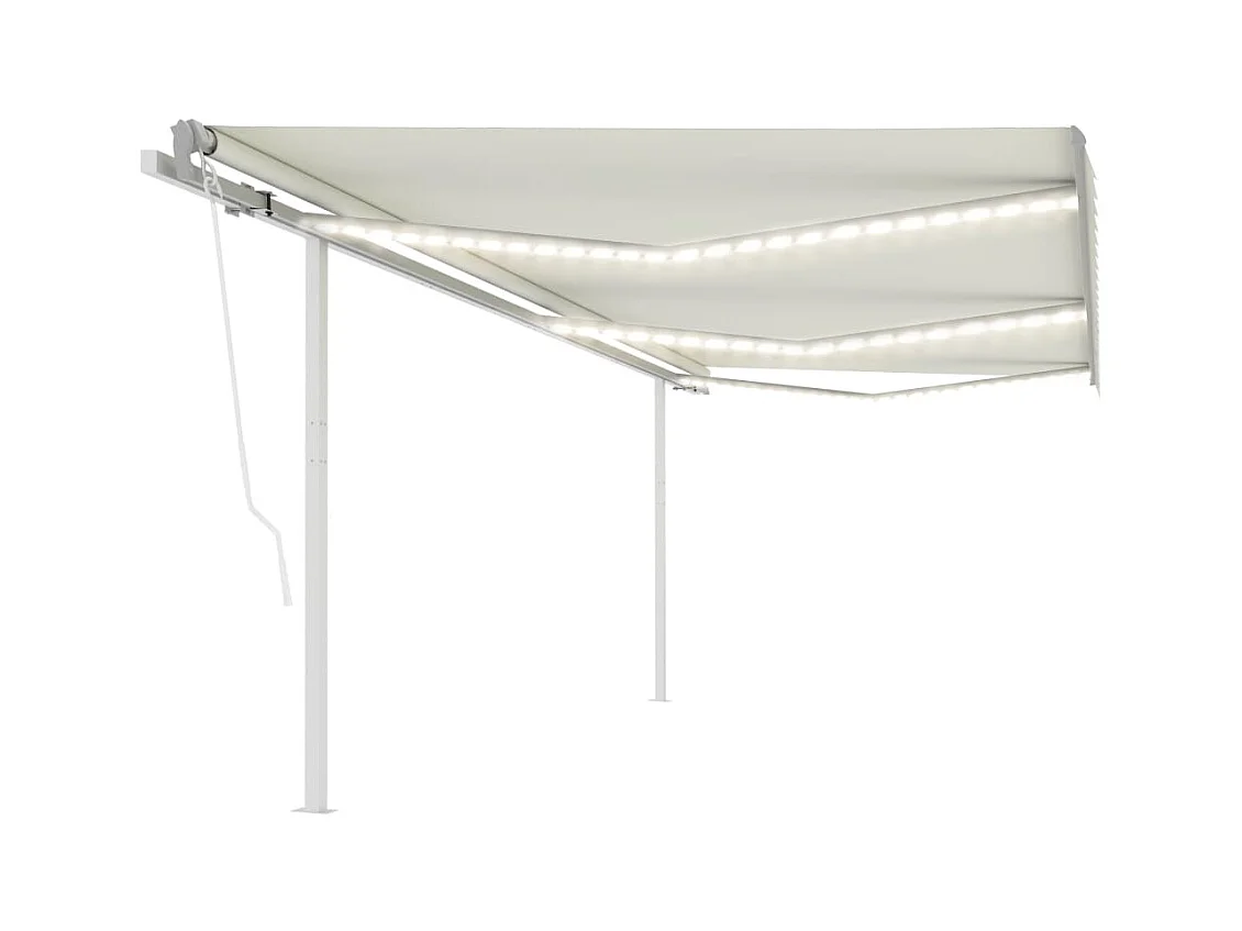 Tenda da Sole Automatica con Sensore Vento e LED 6x3 m Crema
