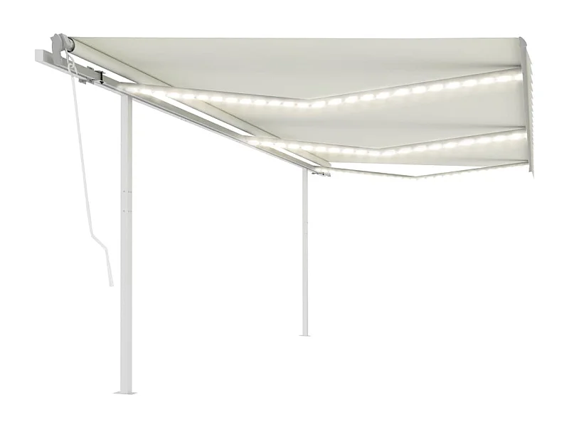 Toldo automático com LED e sensor de vento 6x3 m cor creme