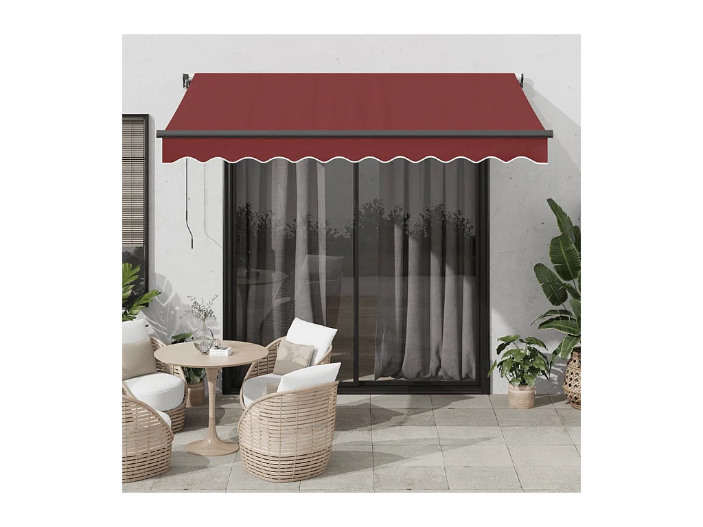 Auvent rétractable automatique bordeaux 300x250 cm