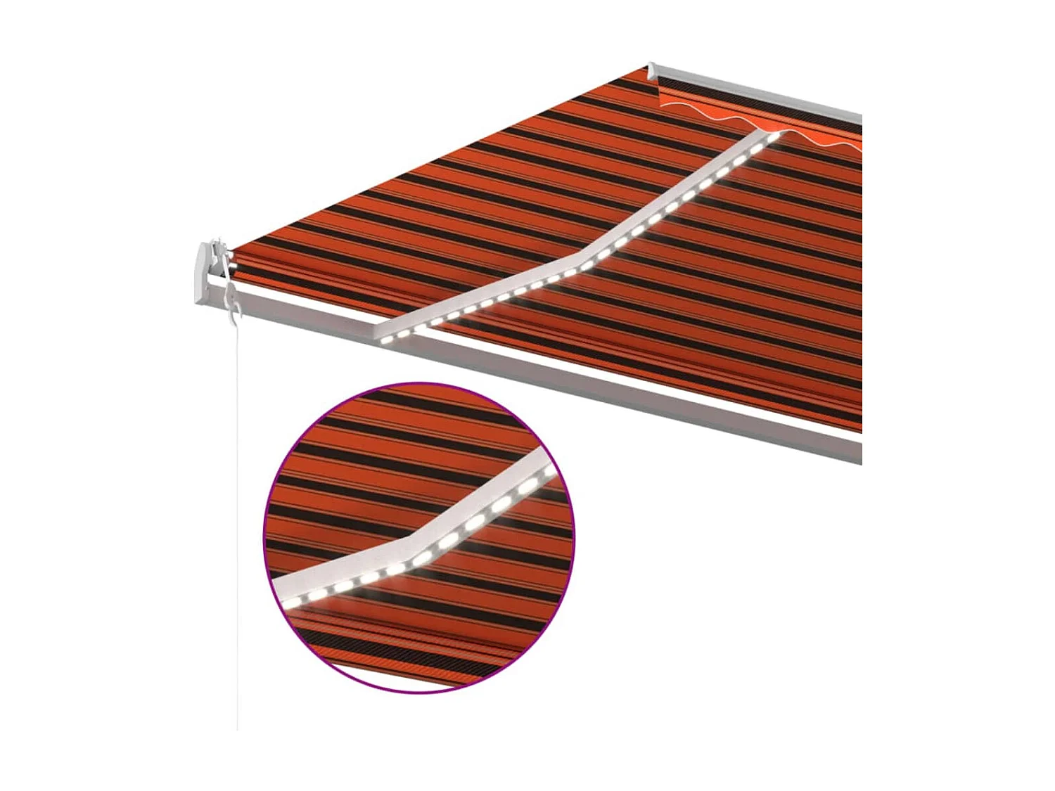 Auvent automatique capteur de vent LED 600x350 cm Orange marron