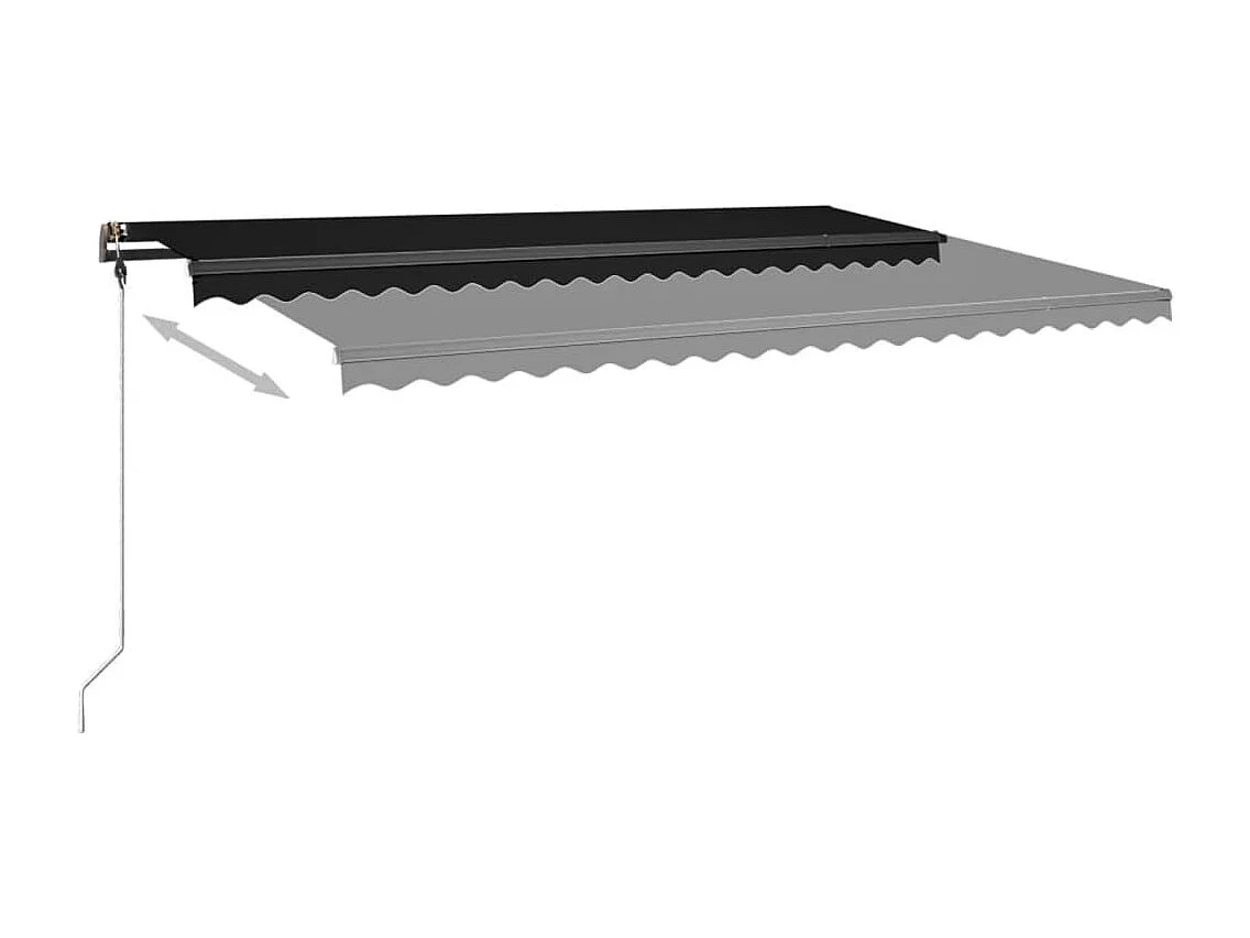 Auvent manuel rétractable sur pied 500x350 cm Anthracite